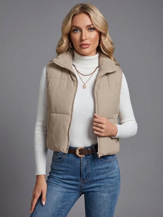 Nikol Jackets & Blazers - Women Sleeveless Zip Up Puffer Vest Lightweight Quilted Winter Fall Jacket